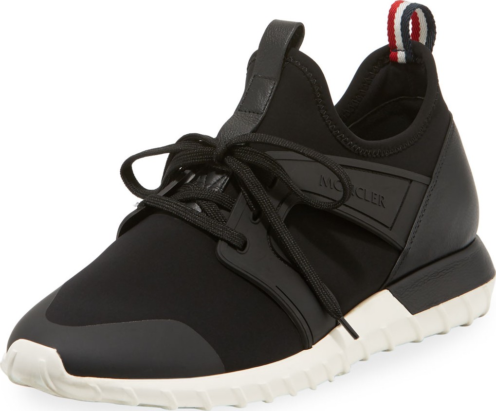 Moncler Men's Emilien Knit & Leather Training Sneakers