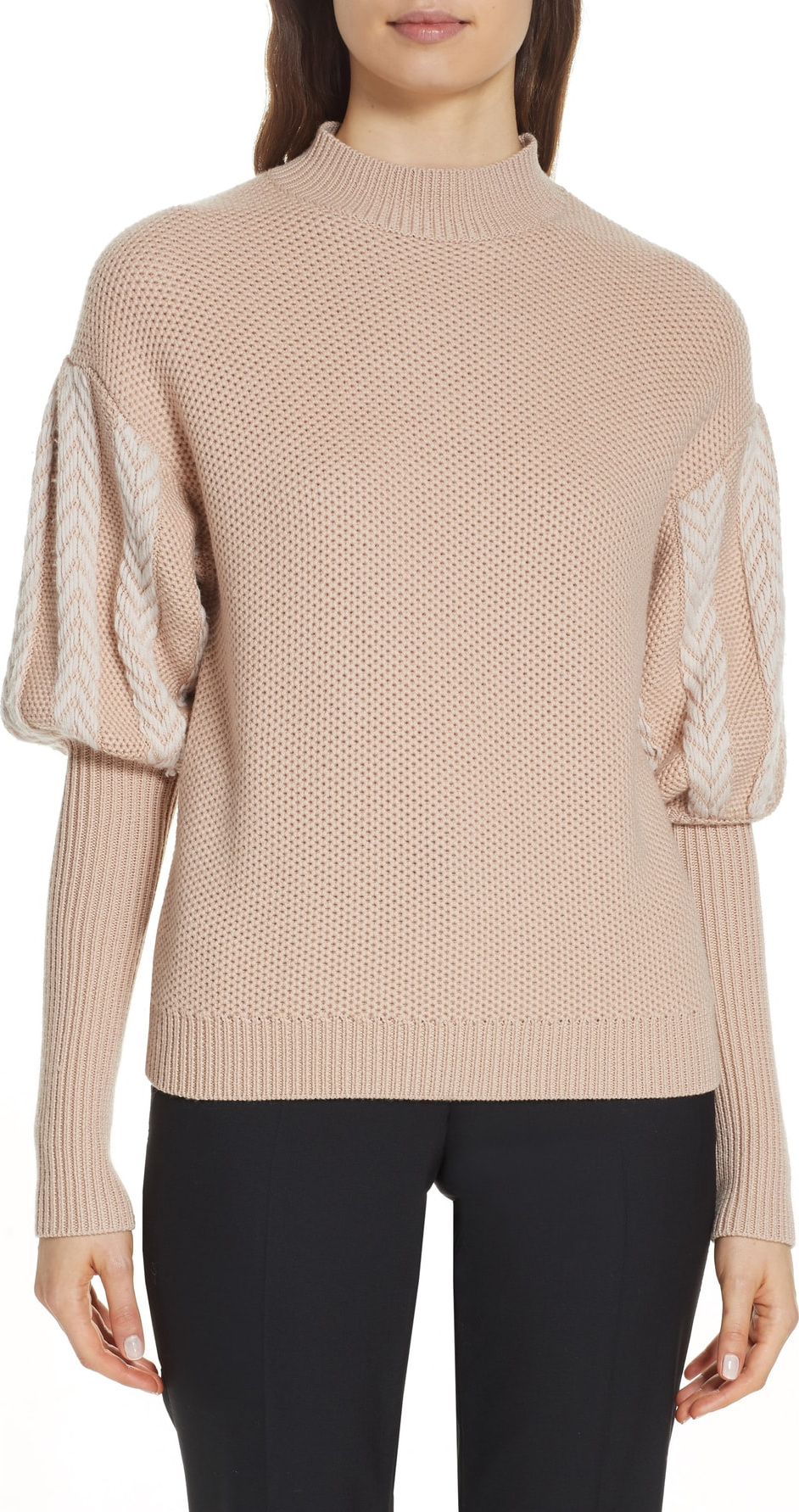 Jonathan Simkhai Knit Puff Sleeve Sweater