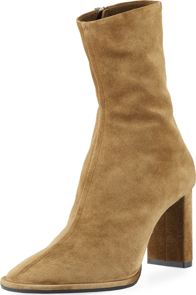 THE ROW Teatime Suede Zip Booties
