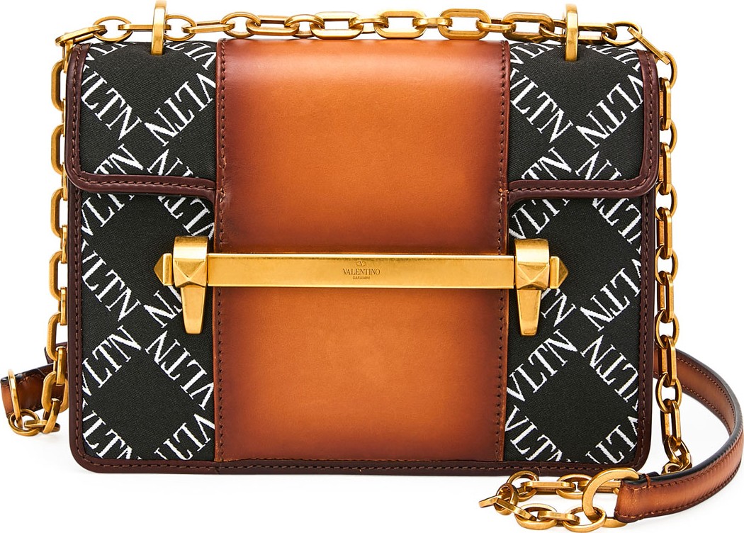 Valentino Uptown VLTN Small Leather Shoulder Bag