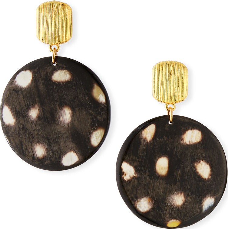 NEST Jewelry Spotted Horn Disc Drop Earrings