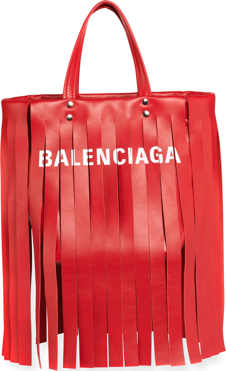 Balenciaga Laundry Cabas XS Fringe Satchel Bag