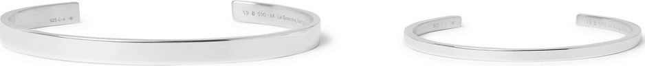 Le Gramme Father and Child Polished Sterling Silver Cuff Set