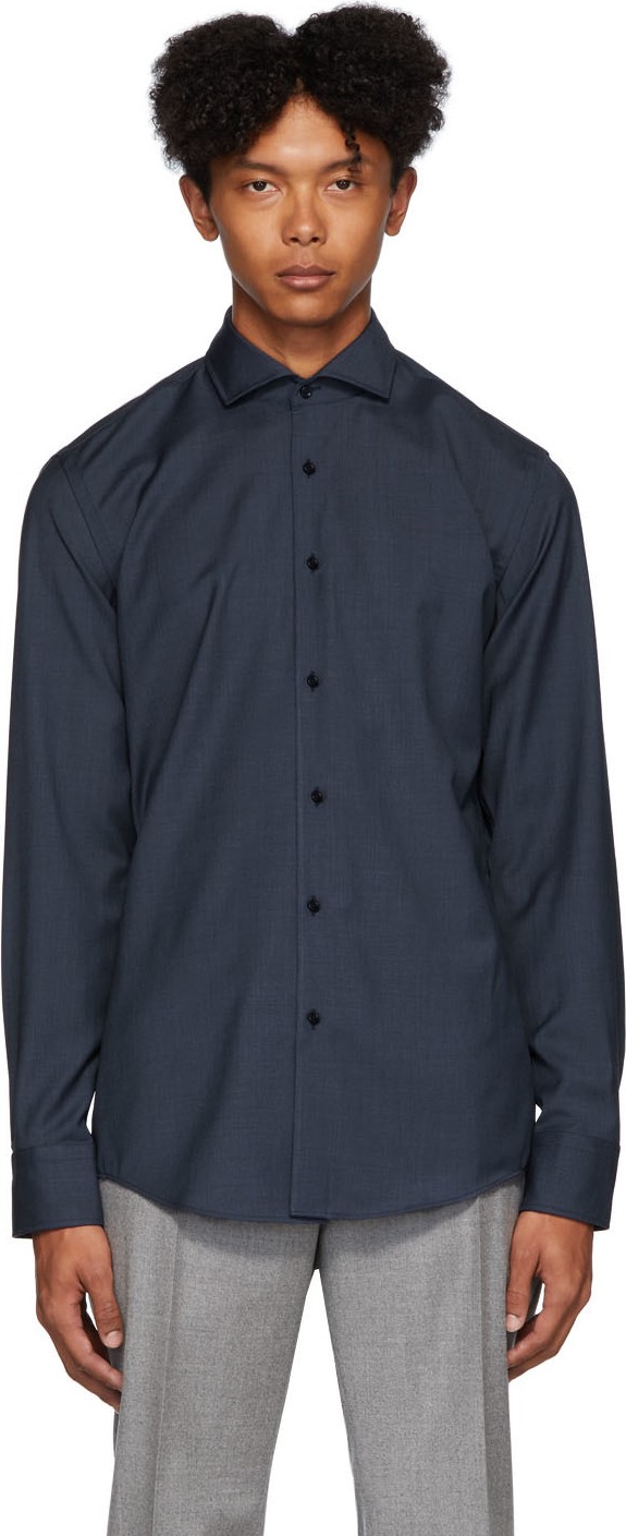BOSS Hugo Boss Navy Wool Jason Shirt