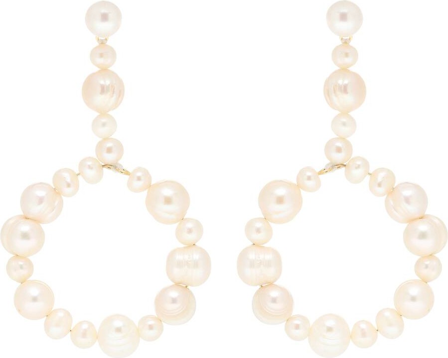 Lele Sadoughi Pearl drop hoop earrings