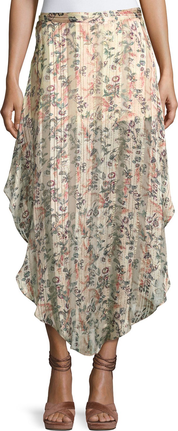 Haute Hippie Anastasia Slayer Pleated Tulip Maxi Skirt