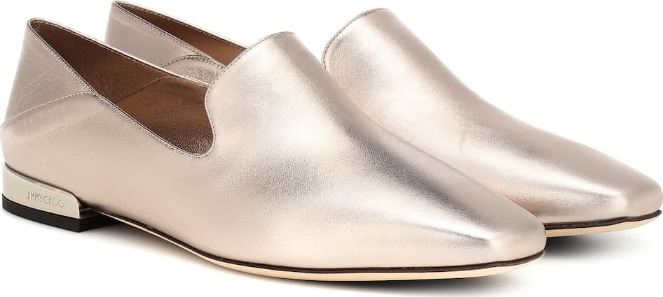 Jimmy Choo Jaida metallic leather ballerinas