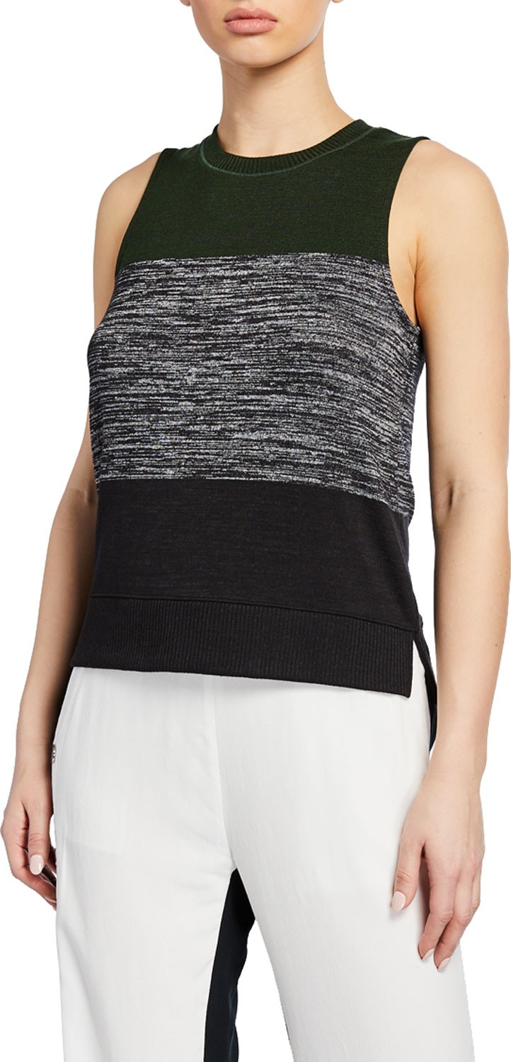 Rag & Bone Bowery Striped High-Low Muscle Tank