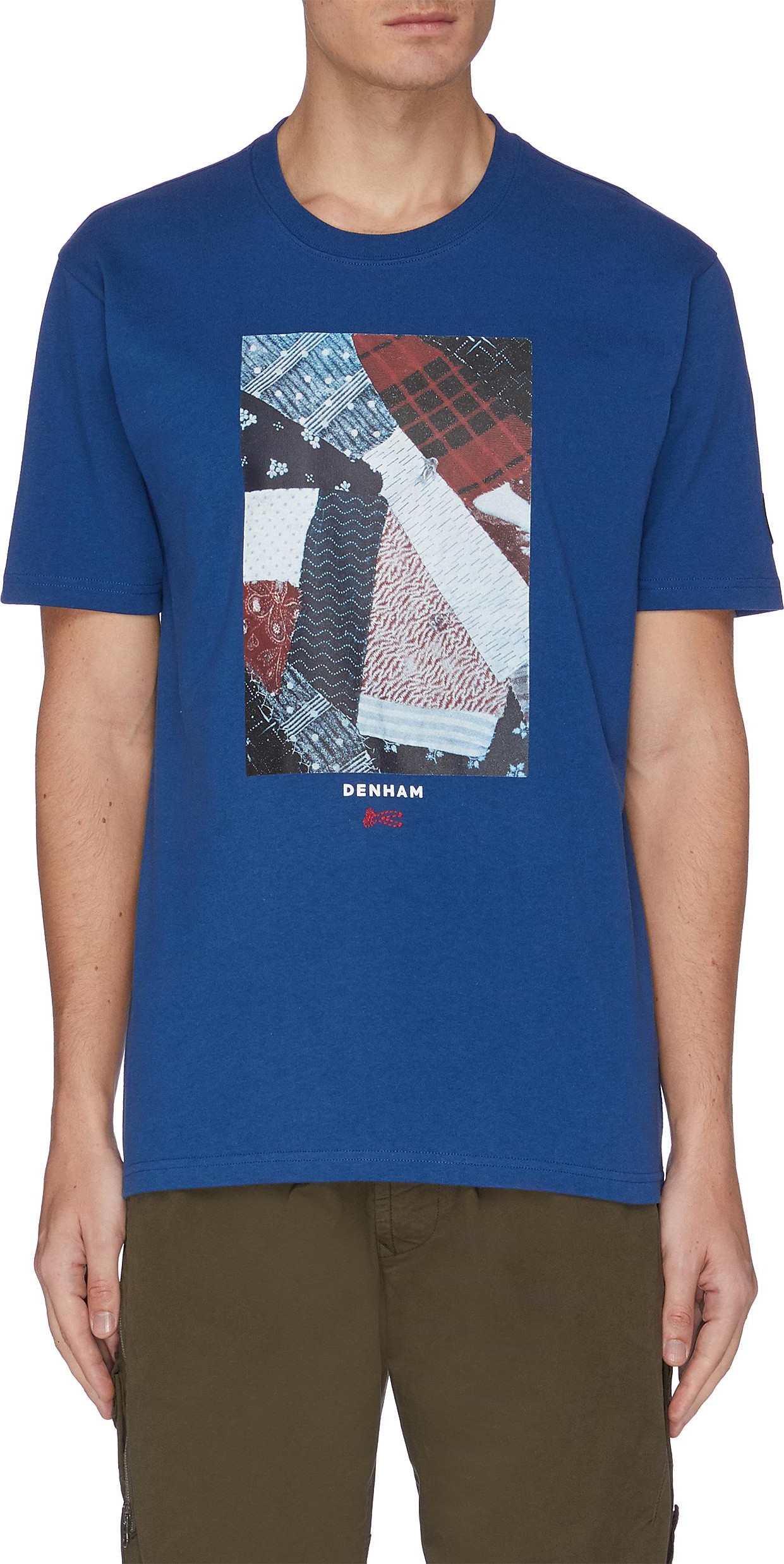 Denham Patchwork print cotton T-shirt