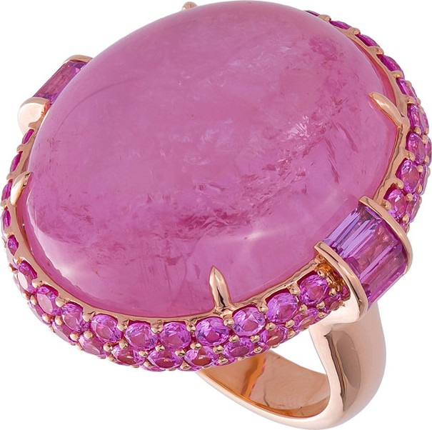 Margot McKinney 18k Rose Gold Tourmaline & Sapphire Ring, Size 6.5
