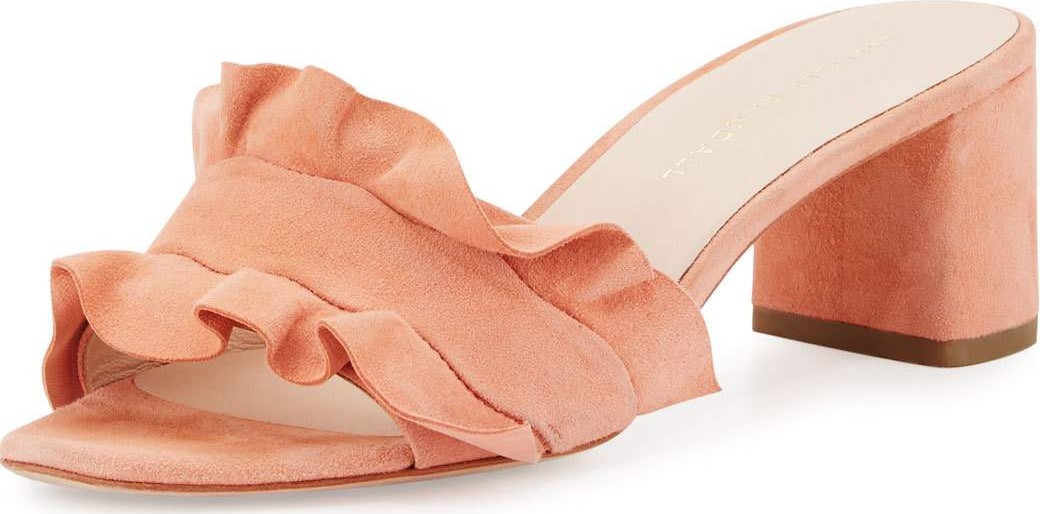 Loeffler Randall Vera Ruffled Suede Mule Sandal
