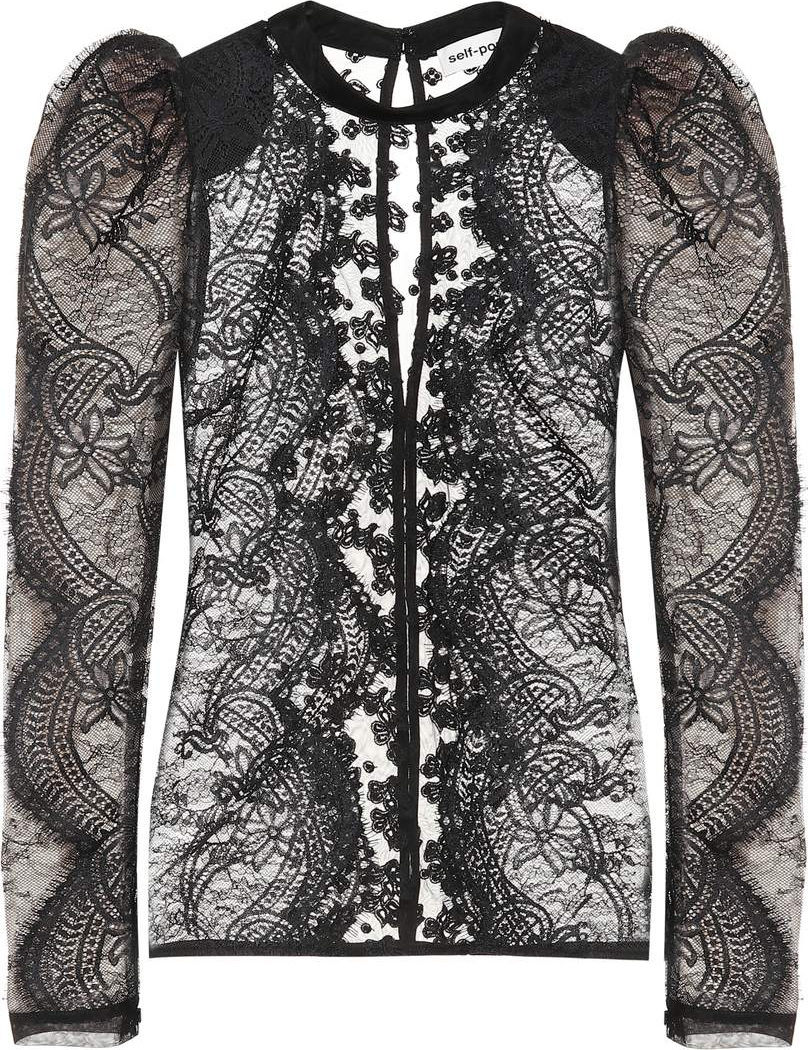 Self Portrait Scalloped lace top