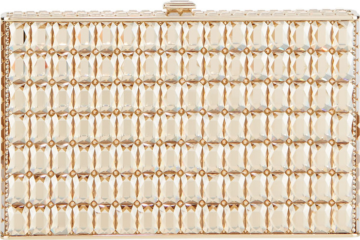 Judith Leiber Sideways Cut Crystal Clutch Bag