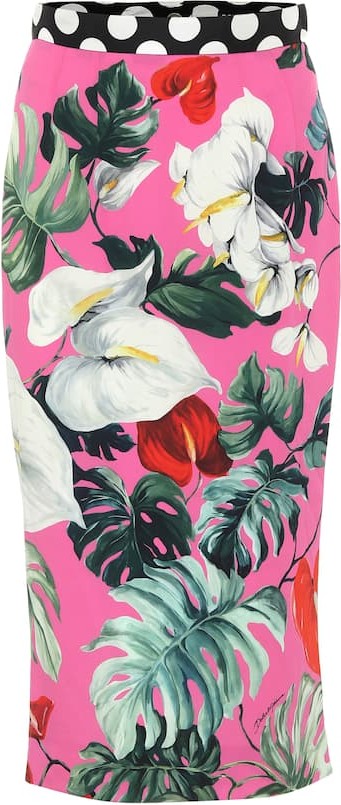 Dolce & Gabbana Stretch-silk pencil skirt