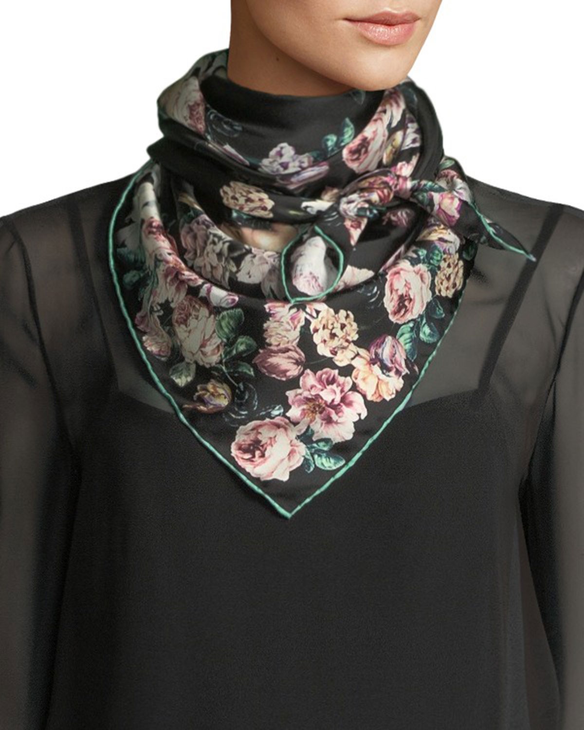 Dolce & Gabbana Silk Twill Floral Scarf
