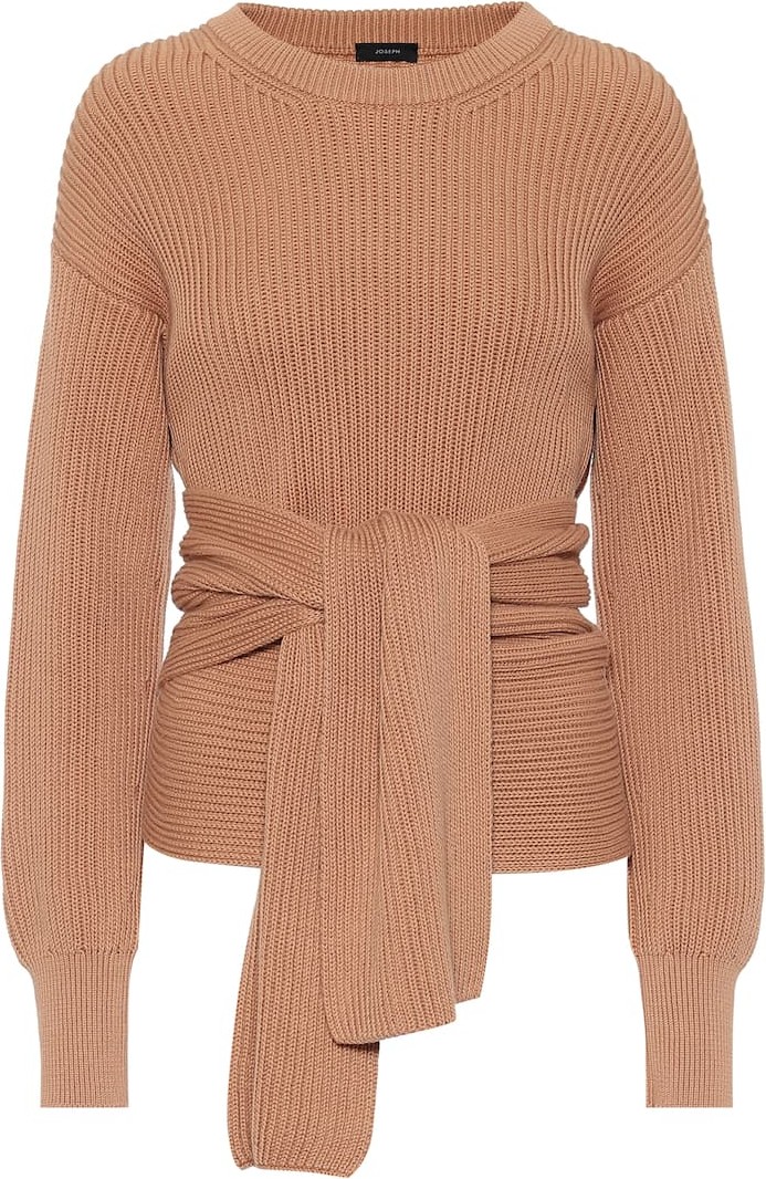 Joseph Ribbed-knit cotton wrap sweater