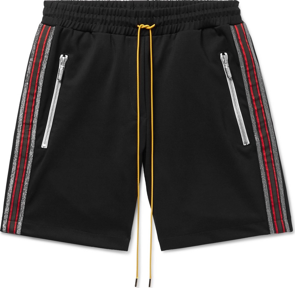 RHUDE Traxedo Webbing-Trimmed Stretch-Jersey Shorts