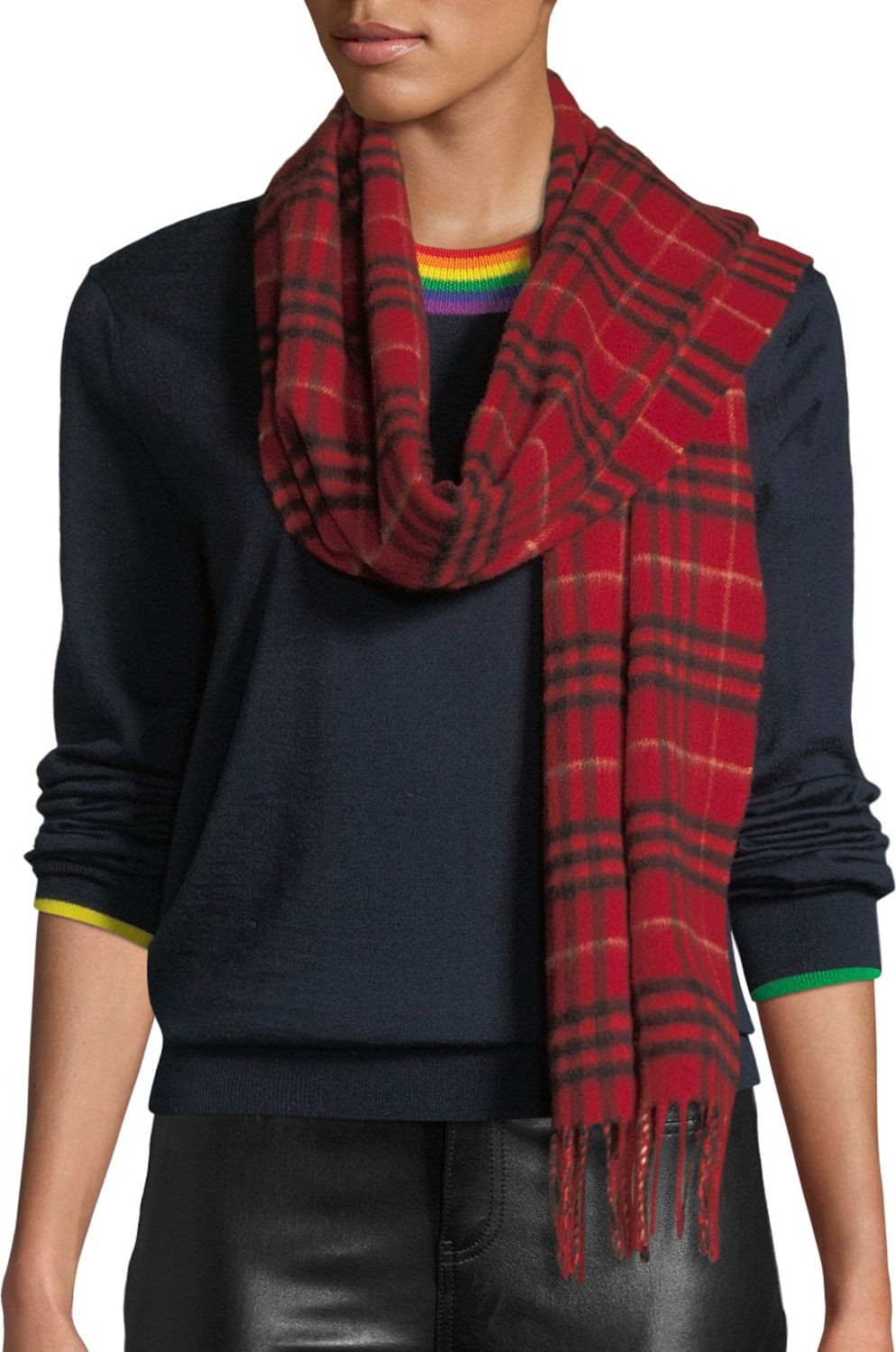 Burberry London England Tonal Vintage Check Cashmere Scarf