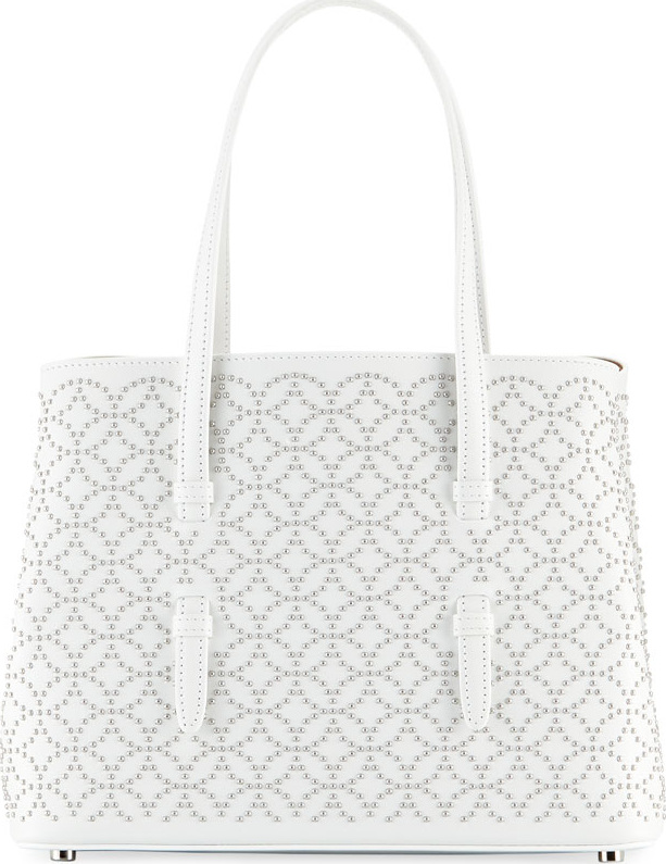 Alaïa Studded Mini Tote Bag, White