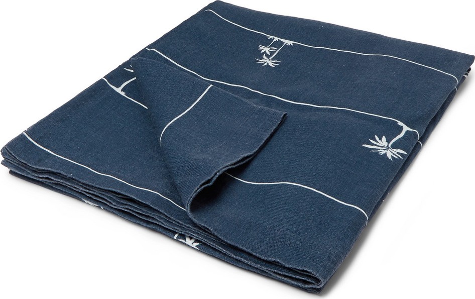 Onia Printed Linen Beach Blanket