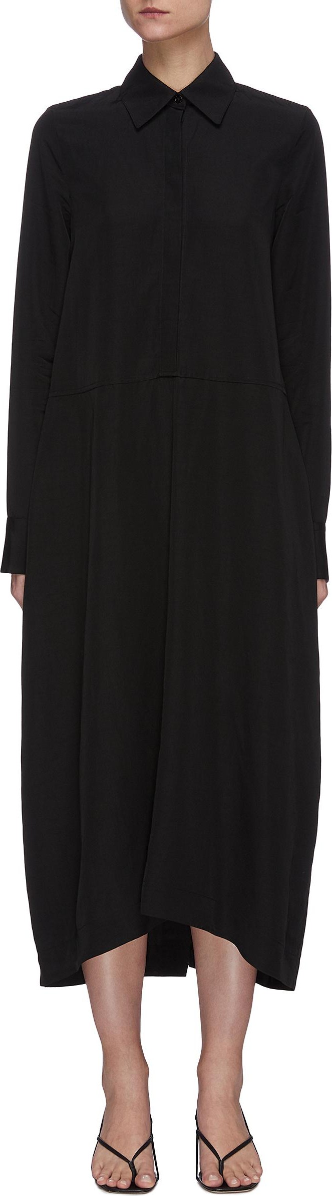 Jil Sander Pleated long sleeve shirt dress