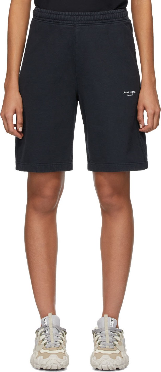 Acne Studios Black Fannals Stamp Shorts