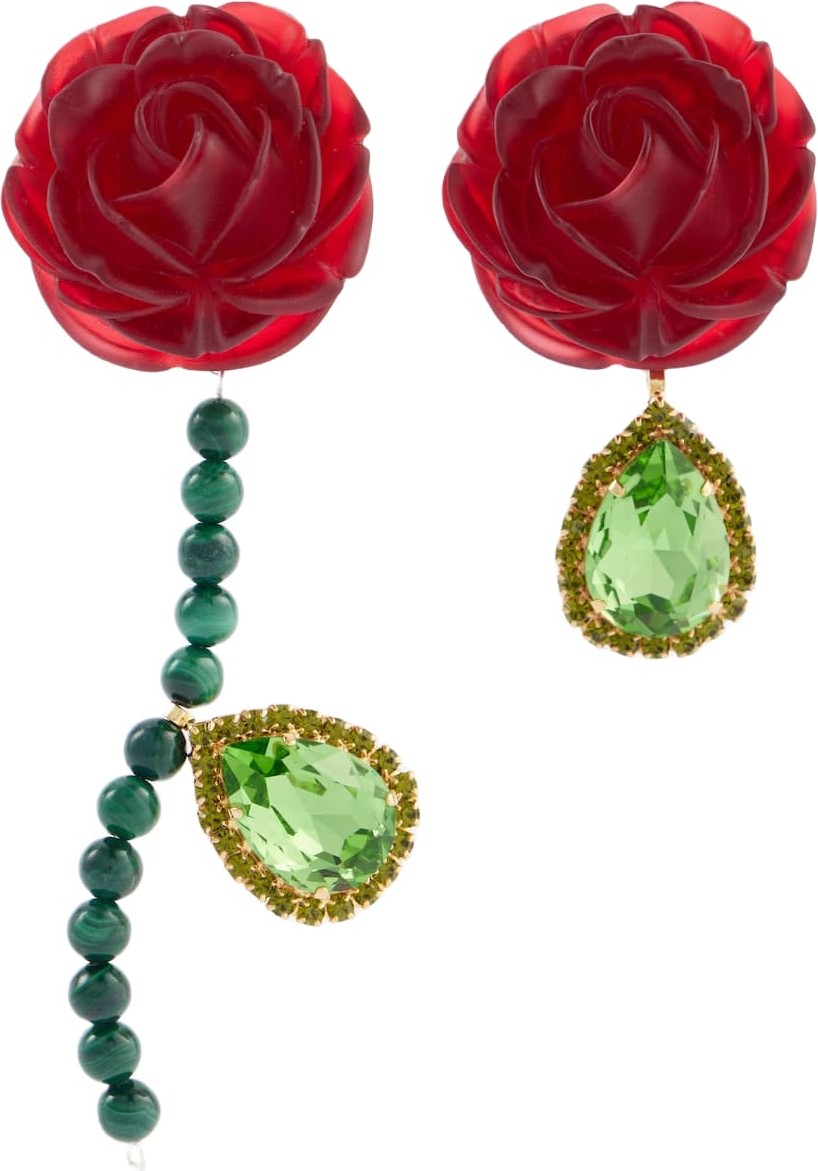 Magda Butrym - Embellished sterling silver drop earrings