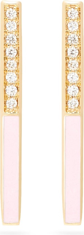 Alison Lou Linear medium diamond and gold earrings