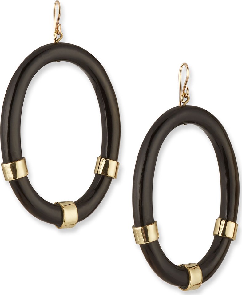 Ashley Pittman Somo Oval Drop Earrings in Dark Horn