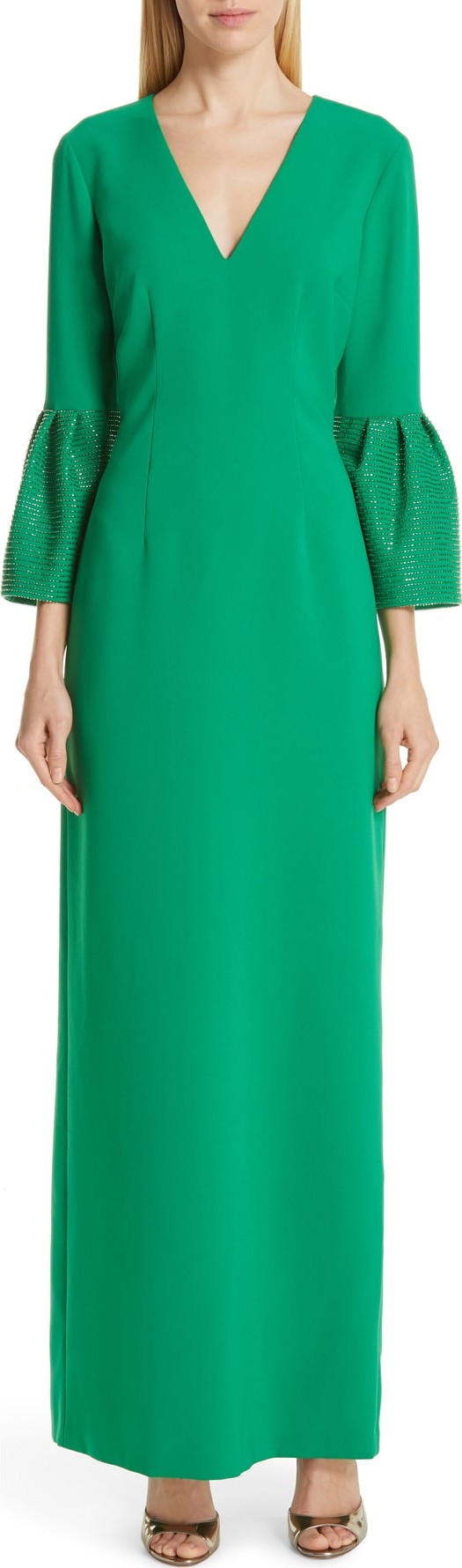 Sachin & Babi Tower Beaded Cuff Column Evening Dress