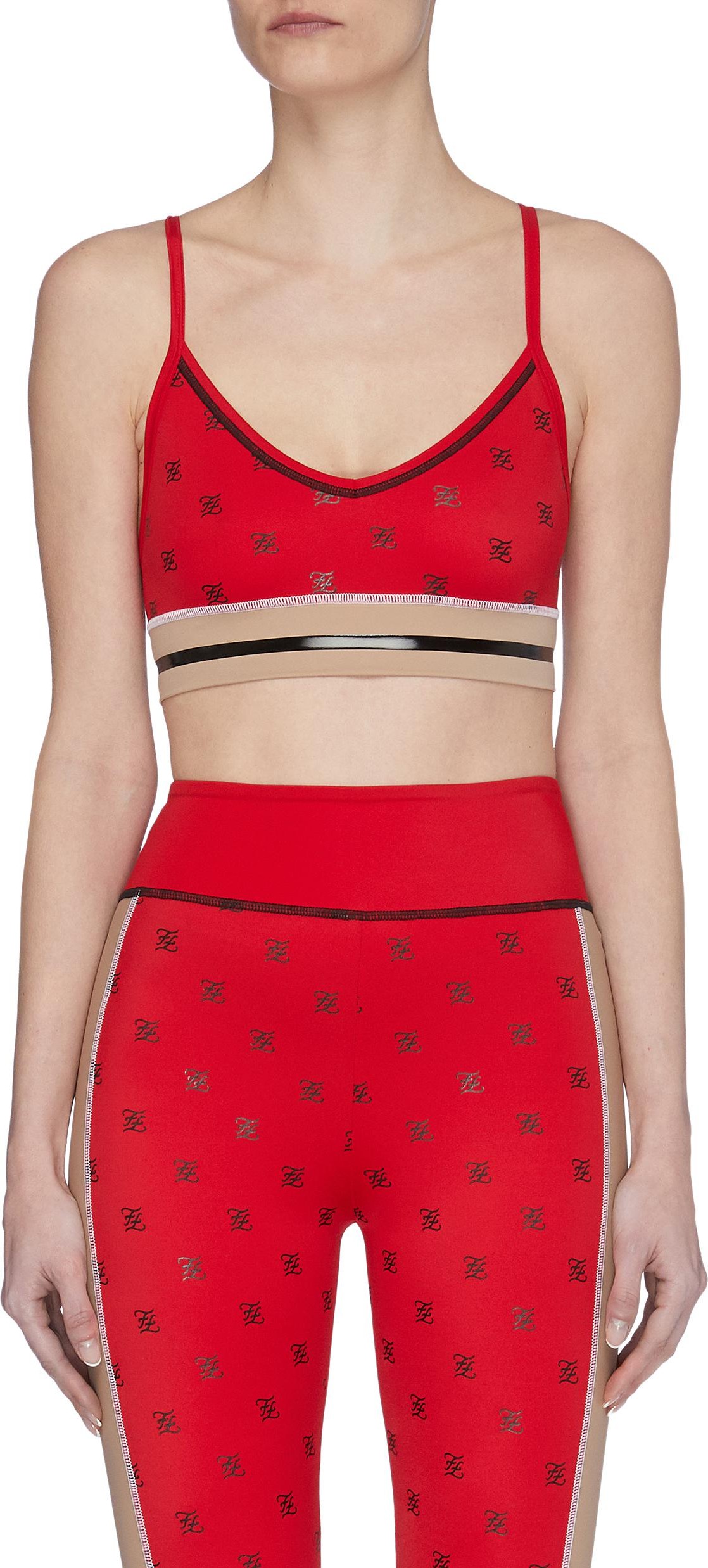 Fendi 'Karligraphy' logo print sports bra