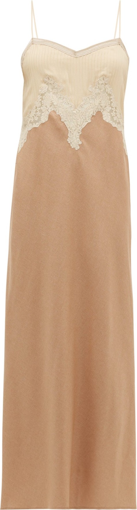 Gabriela Hearst Adolphine lace-trimmed silk-blend slip dress