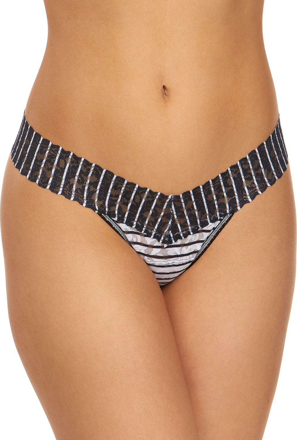 Hanky Panky Inside Out Stripe Low-Rise Lace Thong