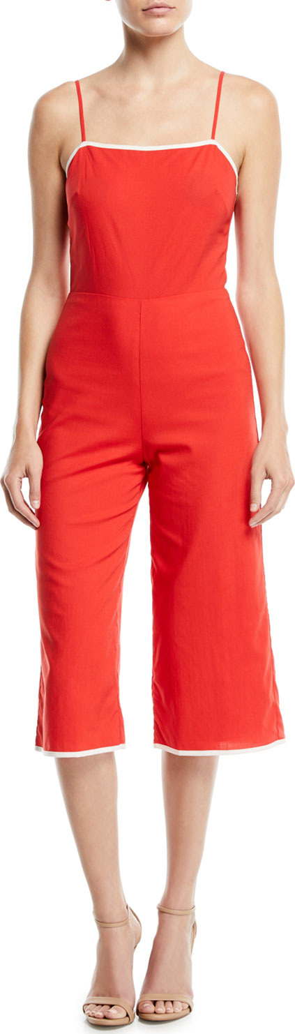 TULAROSA Isabeli Sleeveless Wide-Leg Cropped Jumpsuit