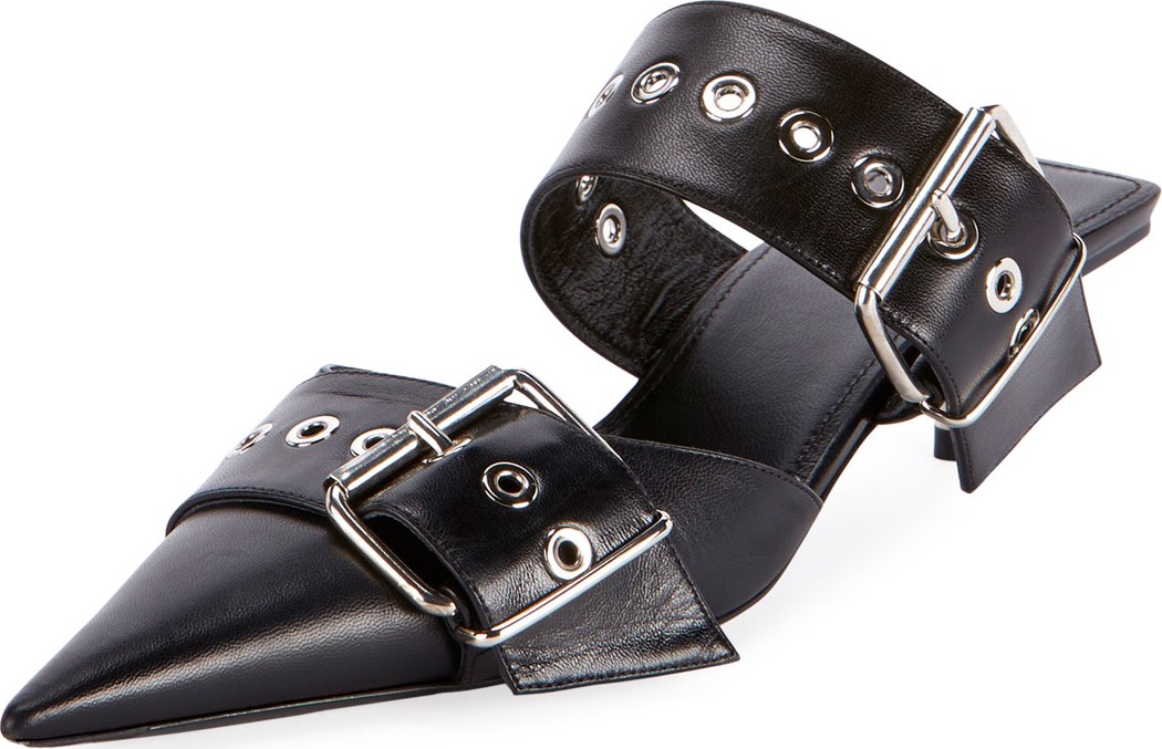 Balenciaga Belted Calf Leather Mules