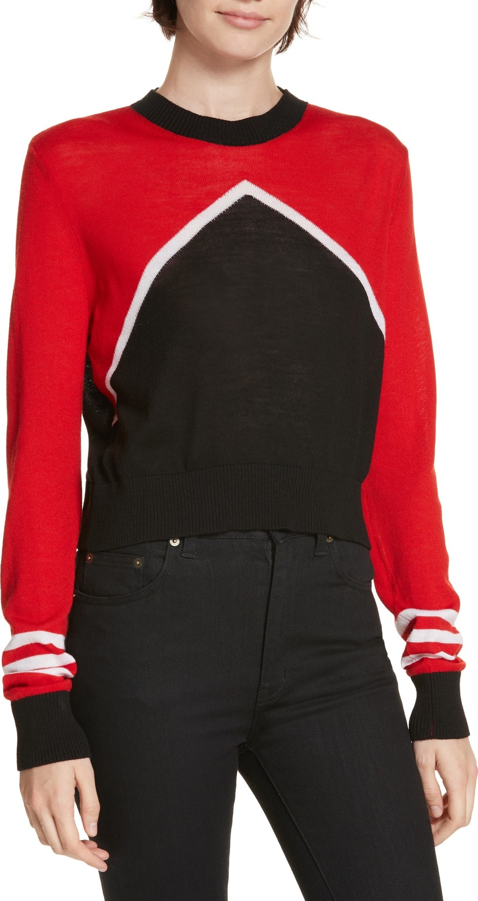 Etre Cecile être cécile Merino Wool Colorblock Crop Top