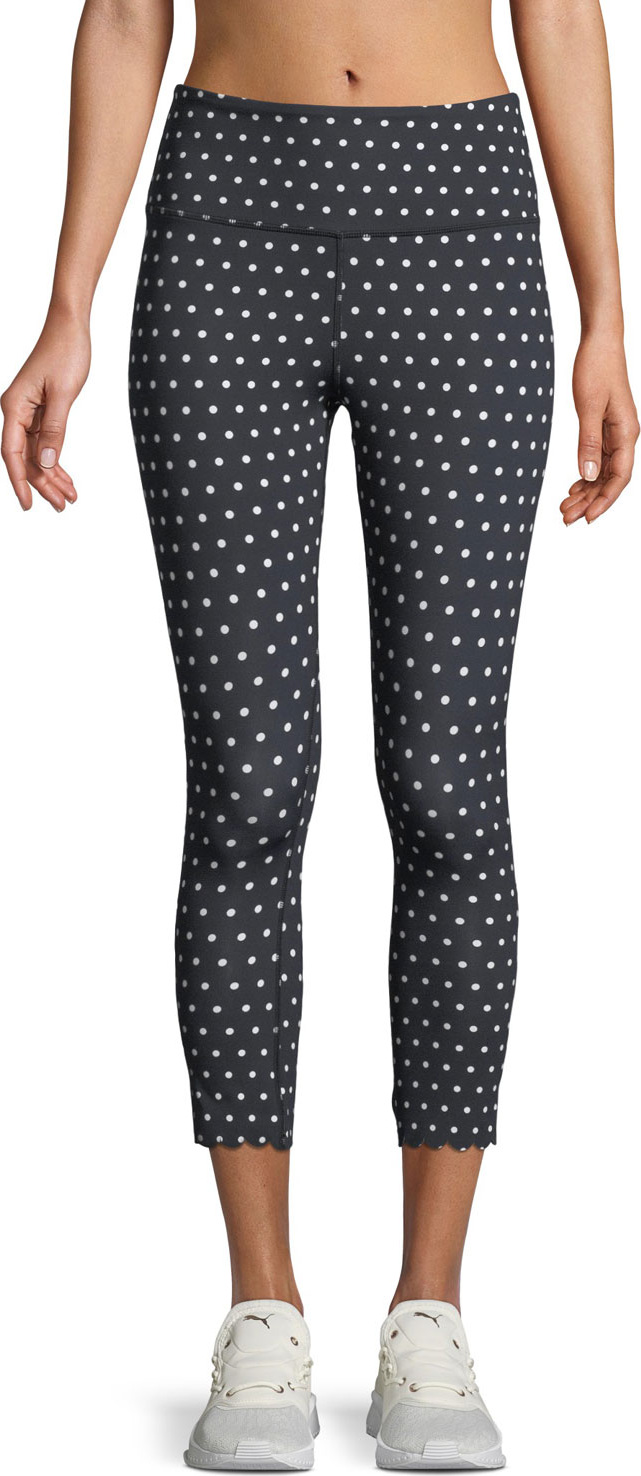Kate Spade New York polka-dot scallop crop leggings