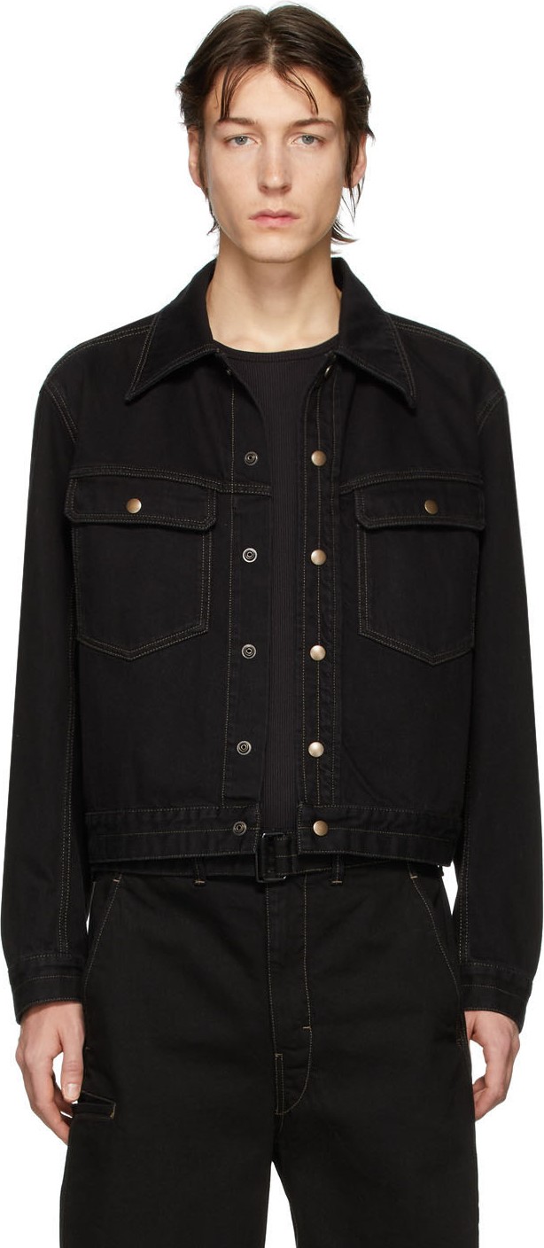 Lemaire Black Denim Trucker Jacket