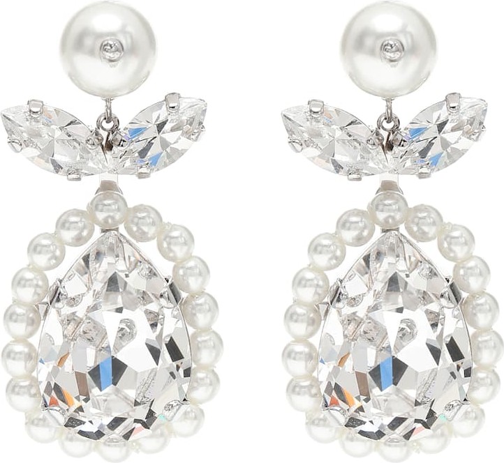 Simone Rocha Crystal and faux-pearl drop earrings