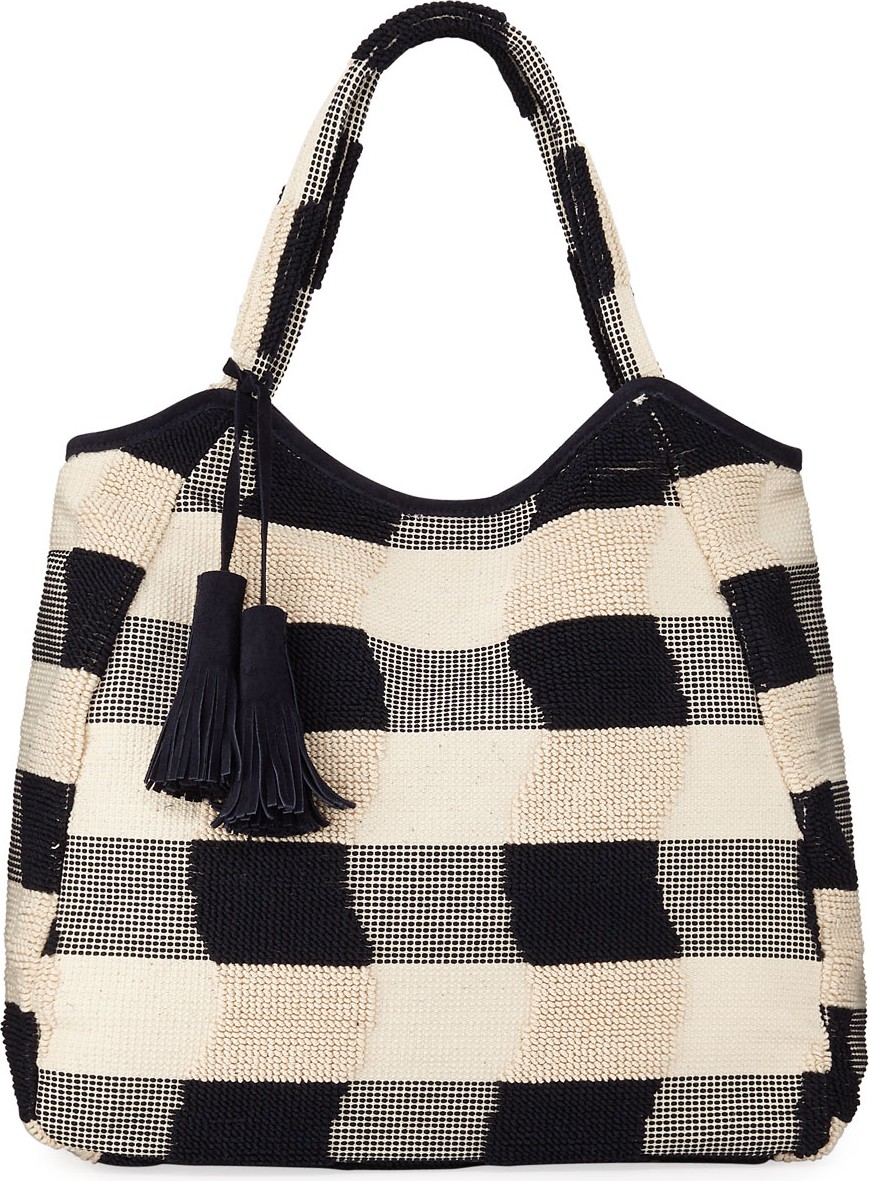Casa Isota Emma Cotton Plaid Tote Bag