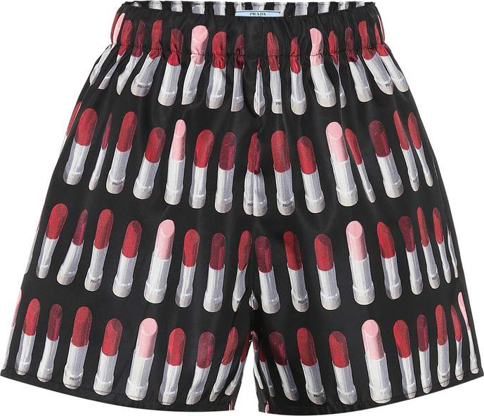 Prada Lipstick technical fabric shorts