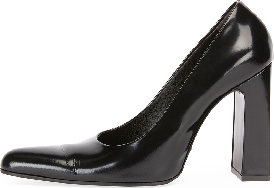 Balenciaga Leather Block-Heel Pumps