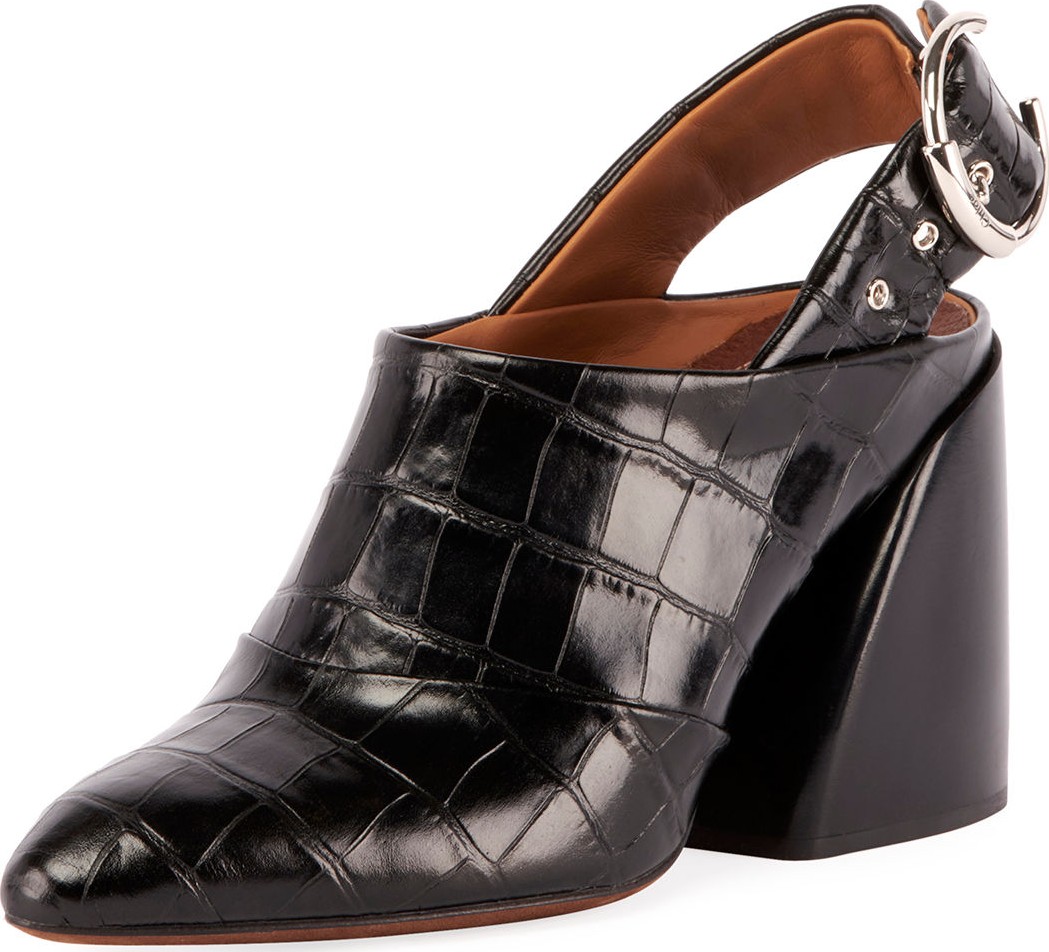 Chloe Wave Embossed Slingback Booties