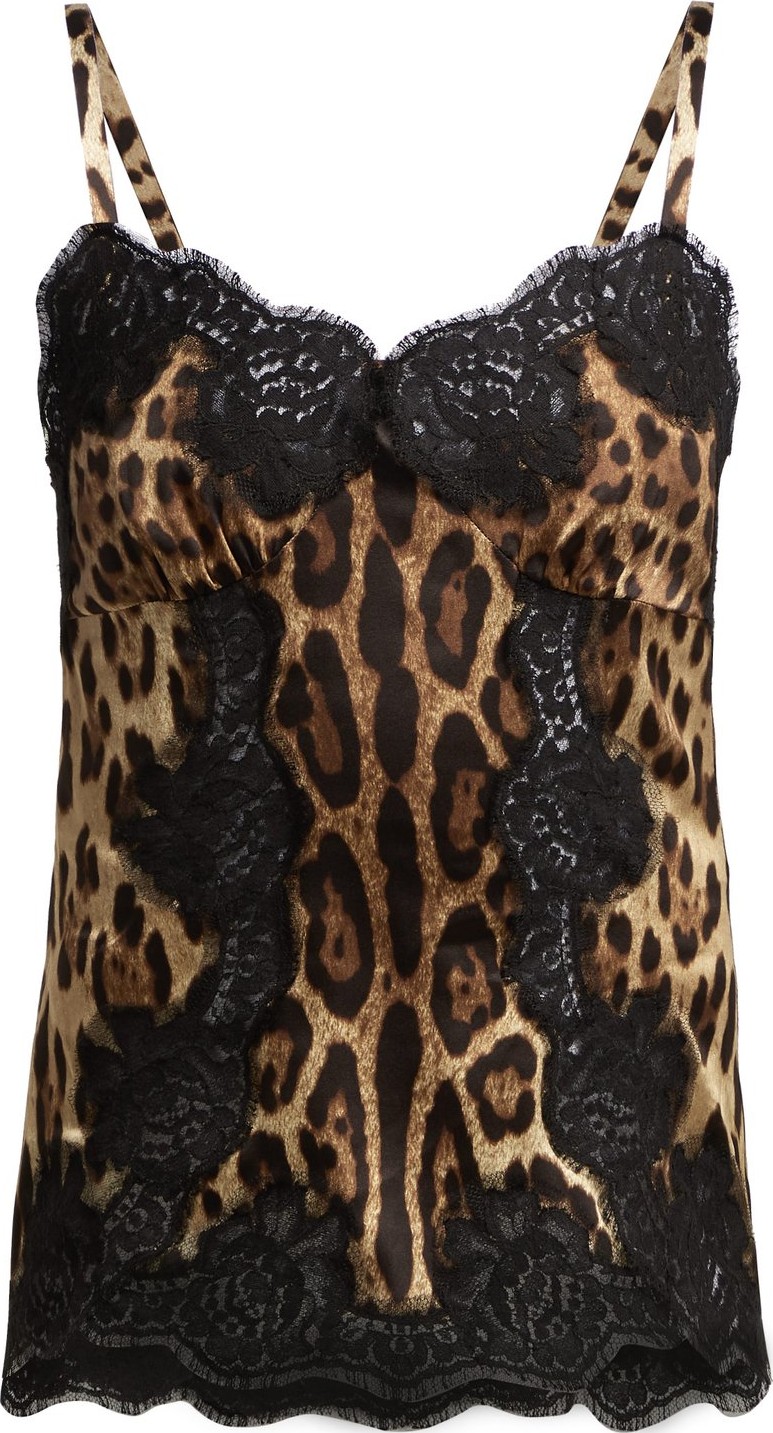 Dolce & Gabbana Leopard print silk-blend top