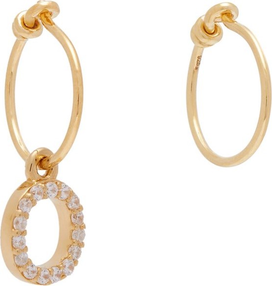 Theodora Warre Mismatched O-charm gold-plated hoop earrings
