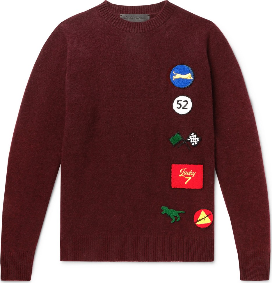 The Elder Statesman Chenille-Appliquéd Cashmere Sweater