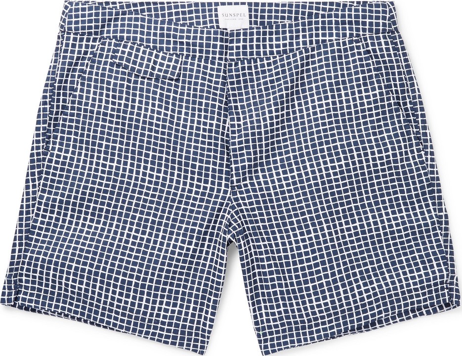 Sunspel Mid-Length Printed Swim Shorts