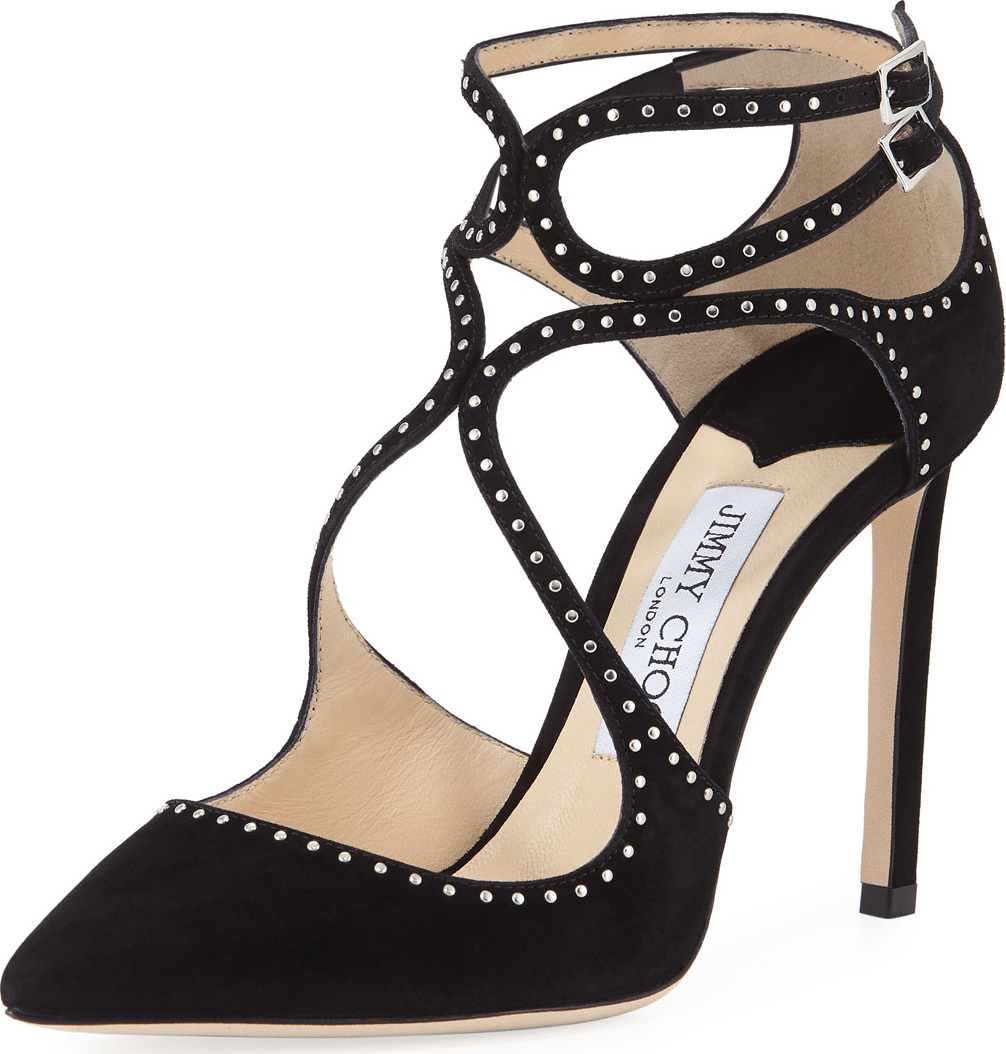Jimmy Choo Lancer Studded Suede Pump