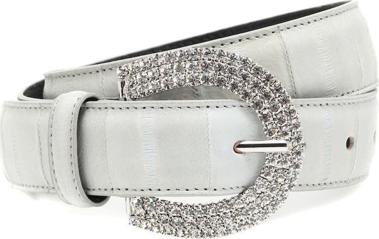 Alessandra Rich Embellished leather belt