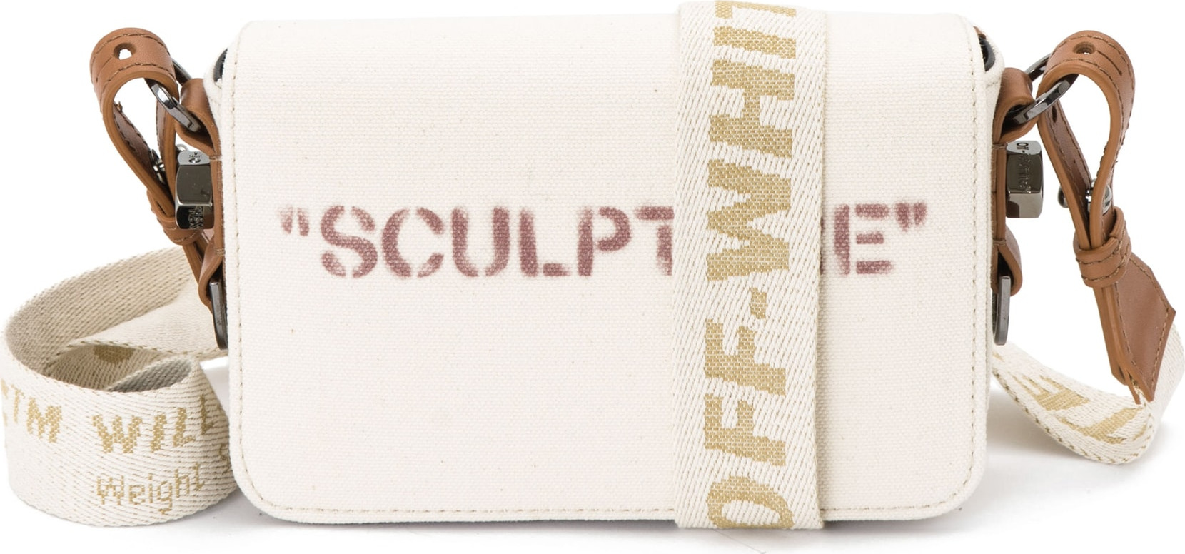 Off White Sculpture Canvas Mini Flap Bag